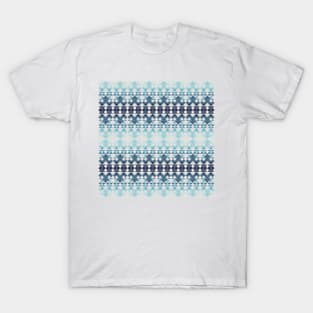 Ombre Blue Geometrical Pattern T-Shirt